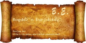 Bogdán Euridiké névjegykártya
